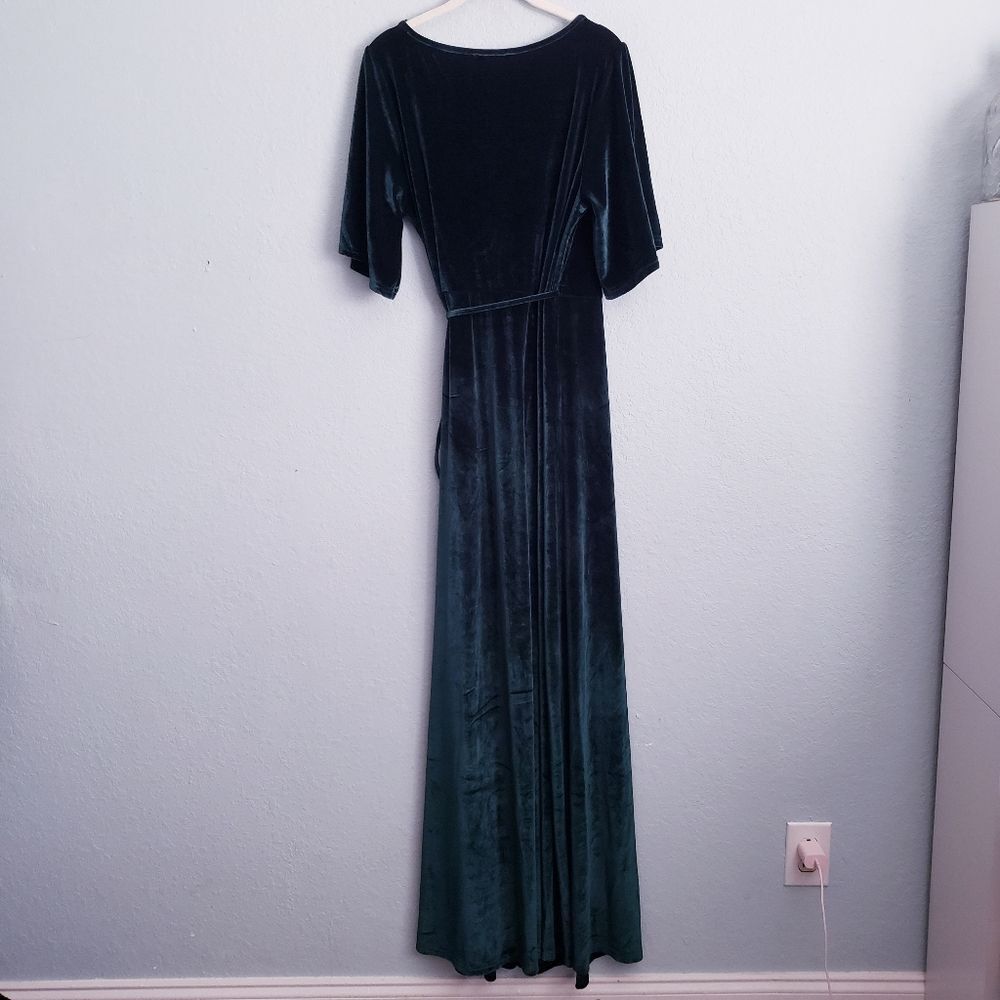 Baltic Born Meghan Emerald Velvet Wrap Maxi Dress - Picture 5 of 5